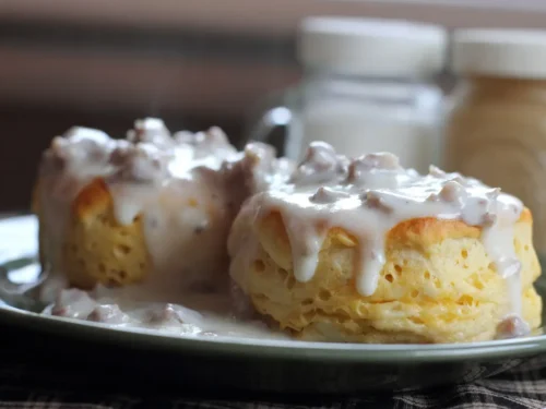 Buttermilk Biscuits with Sausage Gravy