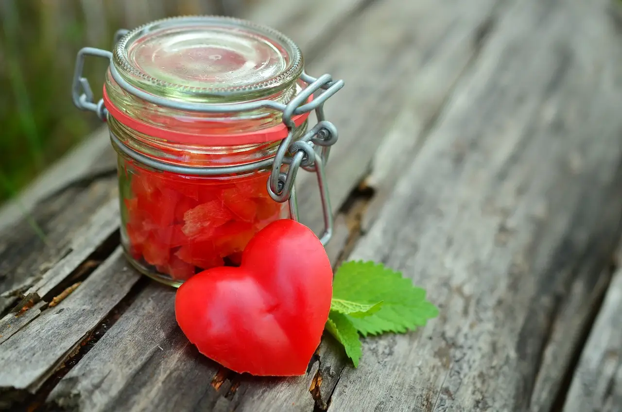 red peppers in a jar