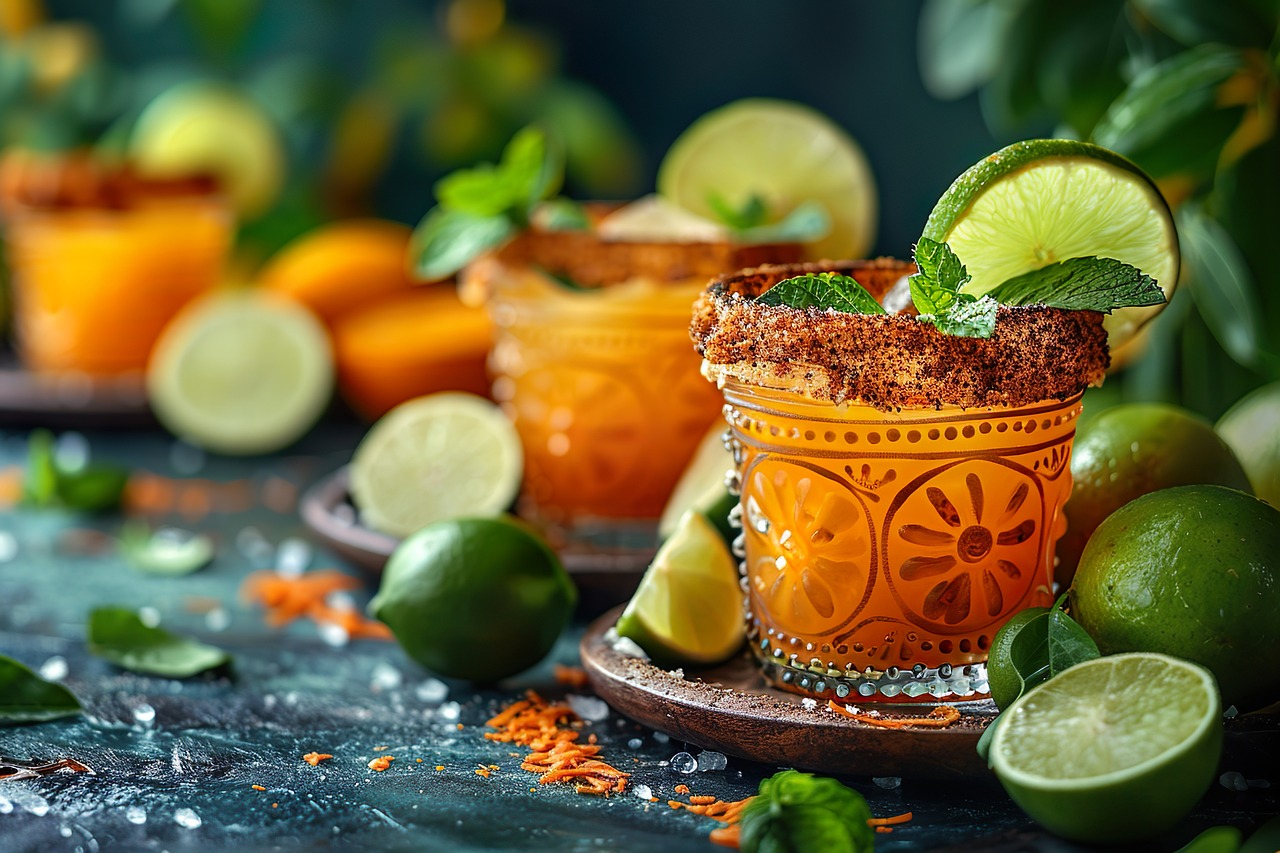 orange mocktails with limes