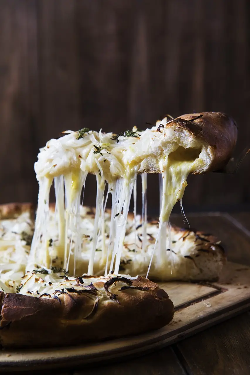 melting mozzarella focaccia