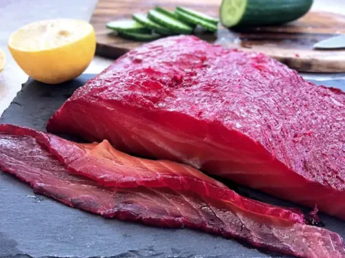 Preserving with Salt: Beet-cured Salmon