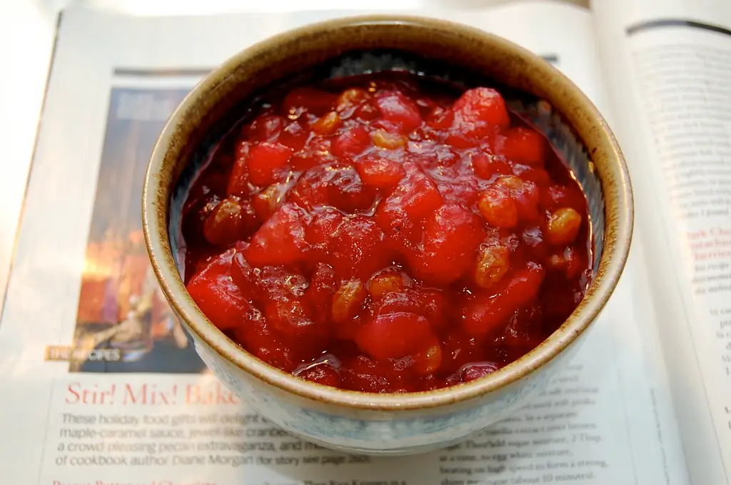 bright red cranberry chutney