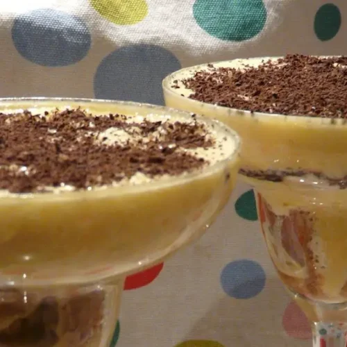 Italian zabaione in champagne coupes